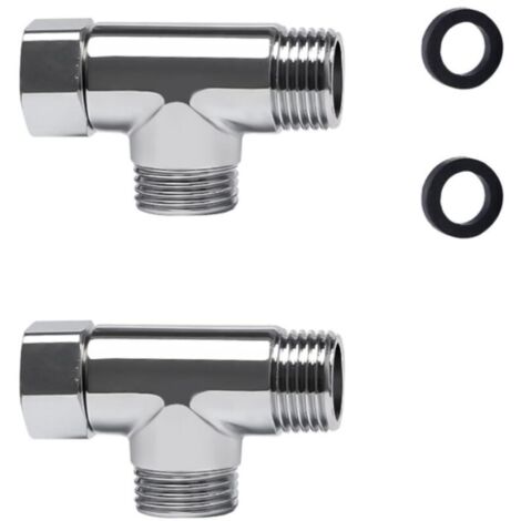 Vanne de dérivation de toilettes, connecteur en T de 1/2 po, vanne de dérivation de toilettes à 3 voies, vanne de dérivation de robinet à 3 voies, connecteur de dérivation