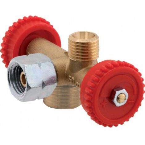 Vanne de dérivation G 1/4 LH avec dispositif d'arrêt – Pression 4 bar – Homologation DVGW – Raccord pour gaz et chauffage – GOK