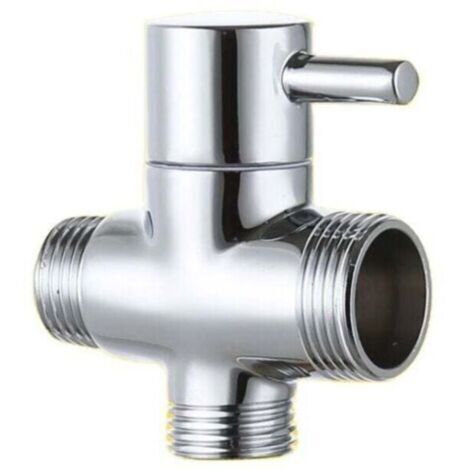 Vanne de dérivation, mâle 20 mm et 25 mm, adaptateur en T pour robinet en laiton chromé, accessoires de robinet de douche de salle de bain, inverseur, vanne d'entrée d'eau mâle à 3 voies