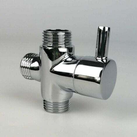Vanne de dérivation, mâle G1/2  Robinet en laiton T adaptateur Chrome salle de bain douche robinet accessoires inverseur d'eau 3 voies vanne de remplissage mâle