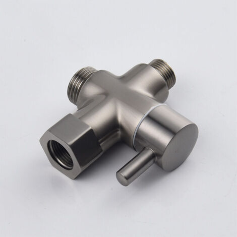 Vanne de dérivation pour WC 3/8, vanne de dérivation à 3 voies, vanne à bille en laiton, adaptateur pour tuyau d'eau de WC 3/8"-12/17", DSF007DNA-1 pièce
