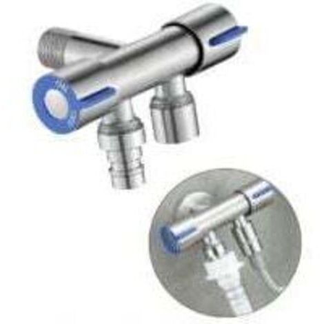 Vanne de dérivation Vanne d'angle Laiton Universel 1/2" Robinet d'Arretz de Régulation avec Poignée pour Douchette WC, Machine à Laver, Toilettes, Jardin