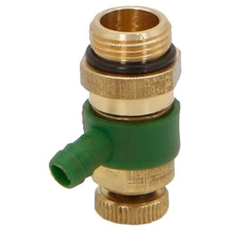 Vanne de détartrage JS avec joint en O, DN10, 3/8", MS, sortie : vert