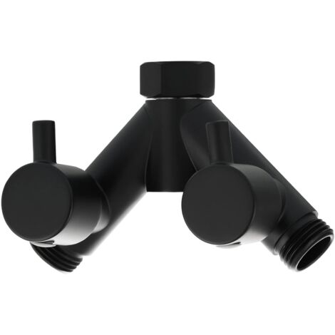 Vanne de douche noire avec interrupteur d'arrêt en laiton G 1/2 Tuyau Y Diviseur pour bras de douche, DSF014AB