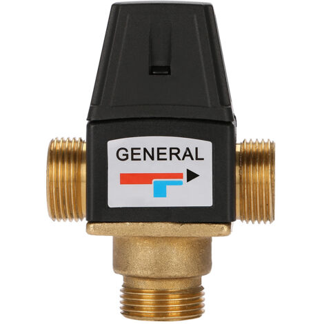 Vanne de mélange thermostatique en laiton à filetage mâle 3 voies DN20 pour chauffe-eau solaire