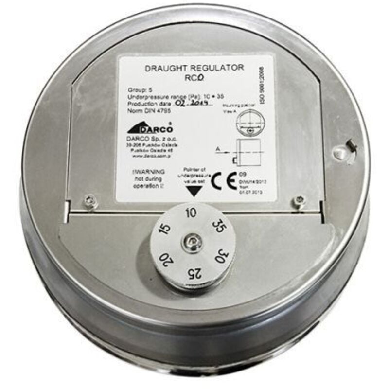 Darco - Vanne de régulation de tirage ce dn 180 conduit de fumée.