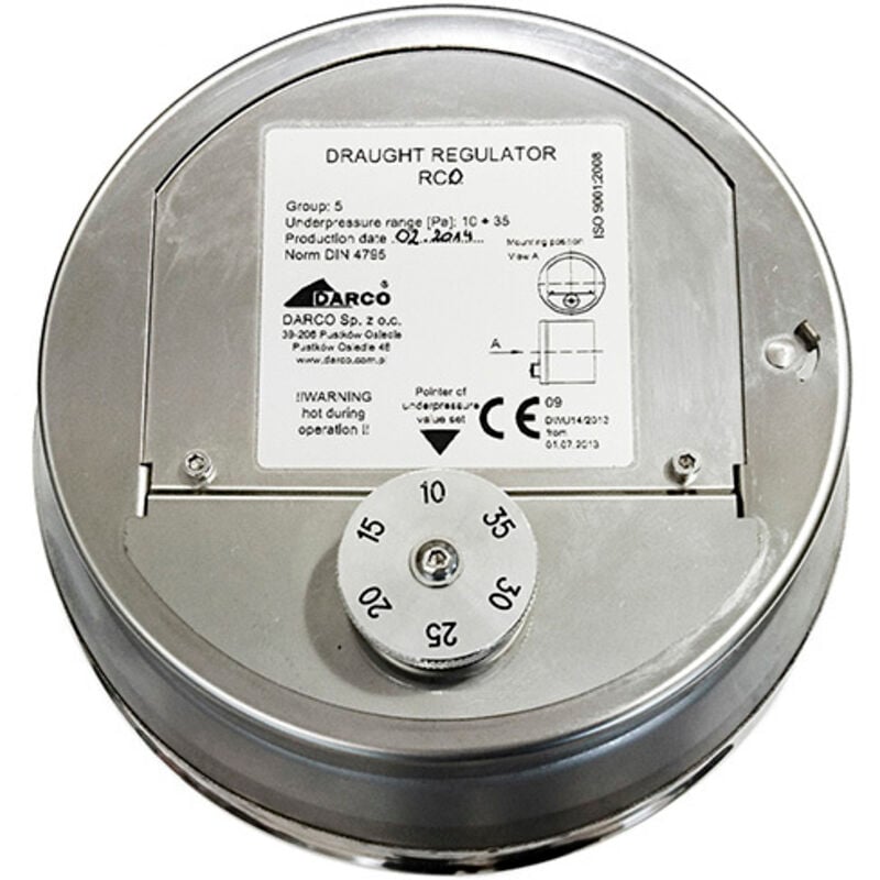 Darco - Vanne de régulation de tirage ce dn 200 conduit de fumée.