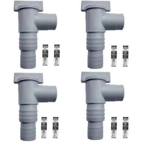 Vanne de régulation/coupe pour piscine - Raccord tuyau 32mm - Double - Lot de 4