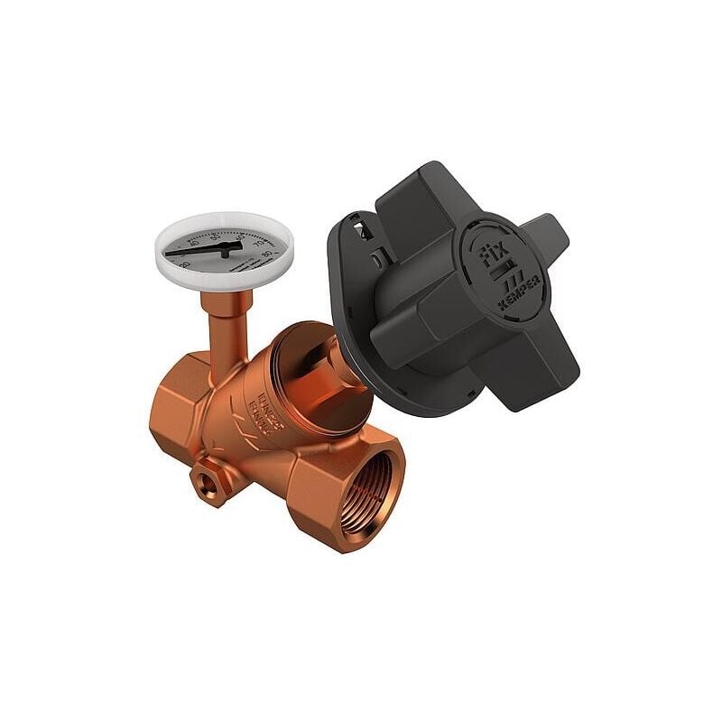 Kemper - Vanne de régulation de circulation Multi-Fix-Plus, avec bouchon de vidange, DN15 (1/2'), femelle