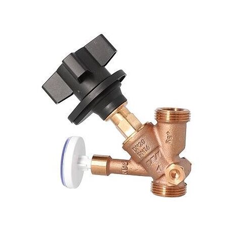 Vanne de régulation de circulation Multi-Fix-Plus, avec bouchon de vidange, DN20 (3/4"), mâle à joint plat