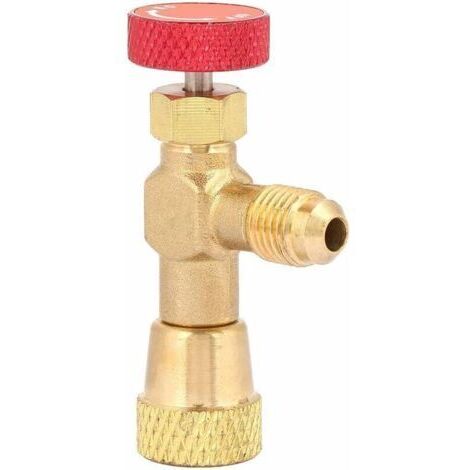 Vanne de Régulation de Débit en Laiton Valve de Régulation de Débit pour Tuyau de Charge R410A, 1/4 '' - 5/16 ''-