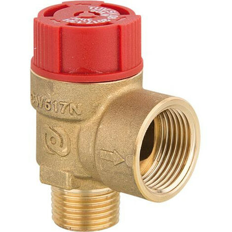 Vanne de securite a membrane EVENES chauffage DN 15 Male (1/2"M) 3bar