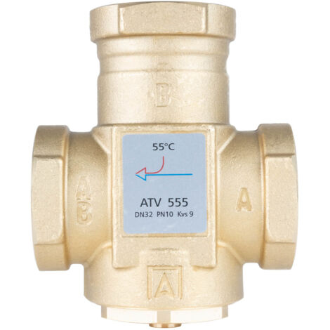 Vanne de température ATV 555, DN32, Rp1 1/4 pouce, kvs 9, 55 °C