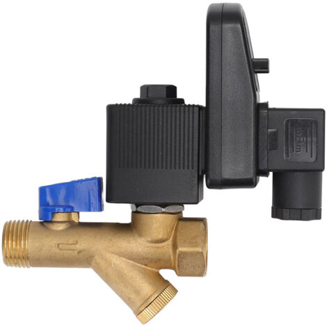 Vanne de vidange automatique en laiton DN15 G1/2 16bar pour compresseur d'air, silencieuse, 24V DC, valve de purge automatique.