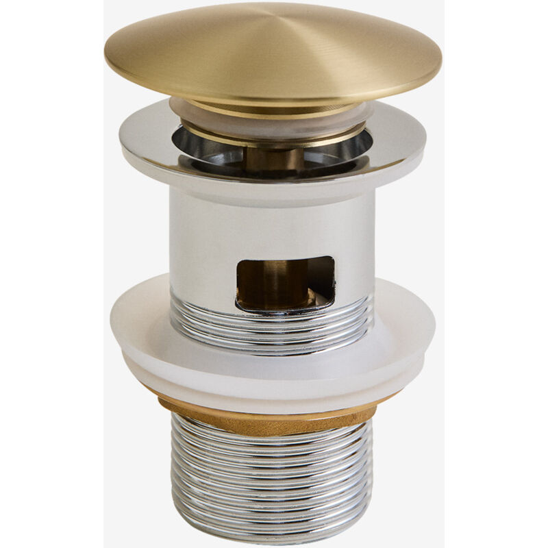 Vanne de vidange pour lavabo type Click-Clack en acier inoxydable et laiton Orveta Sklum Doré