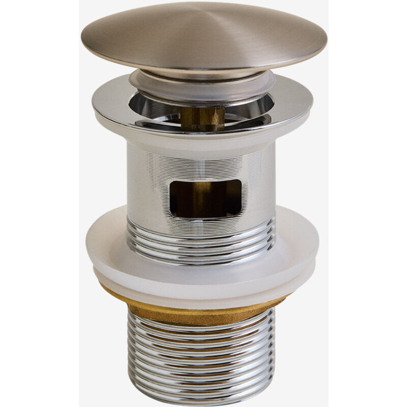 Vanne de vidange pour lavabo type Click-Clack en acier inoxydable et laiton Orveta Sklum Gris Chromé