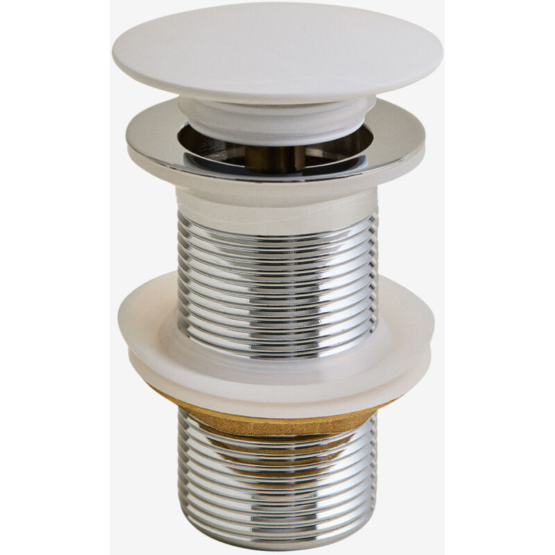 Vanne de vidange pour lavabo type Click-Clack en acier inoxydable et laiton Orveta Sklum Blanc