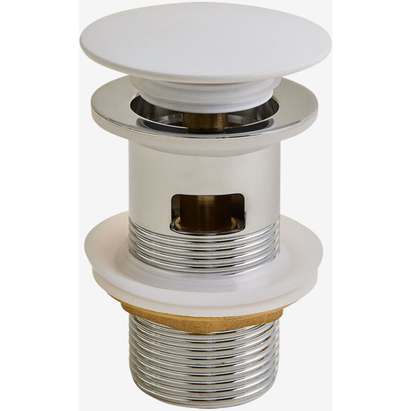 Vanne de vidange pour lavabo type Click-Clack en acier inoxydable et laiton Orveta SKLUM Blanc