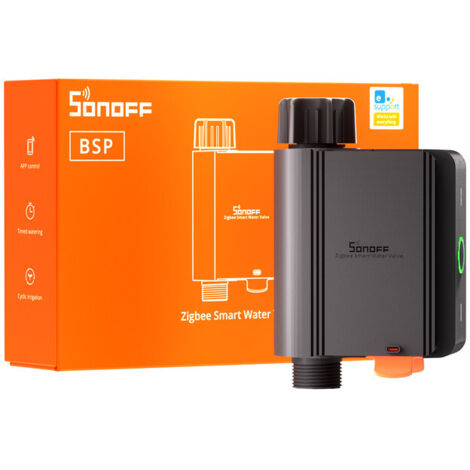 Vanne d'eau intelligente Zigbee – Programmateur arrosage automatique – Plans d'irrigation personnalisables – Compatible Zigbee 3.0 – Sonoff