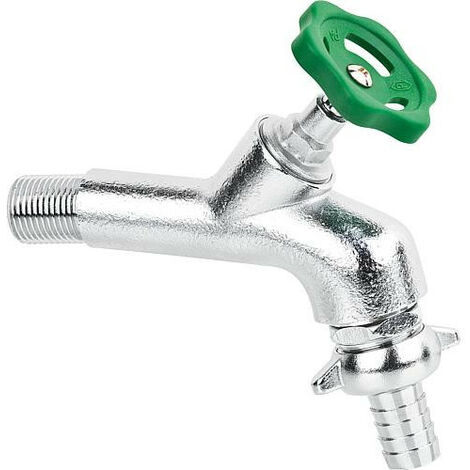 Vanne d'ecoulement DN15(1/2") avec aerateur de tube et embout a olive mat chrome, modele suisse