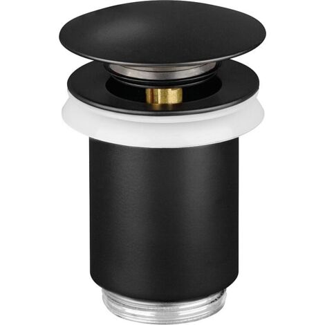 Vanne d'ecoulement DN32 (1 1/4") bouchon obturateur avec trop-plein noir mat Accessoires: Avec