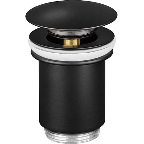 Vanne d'ecoulement DN32 (1 1/4") bouchon obturateur sans trop-plein noir mat