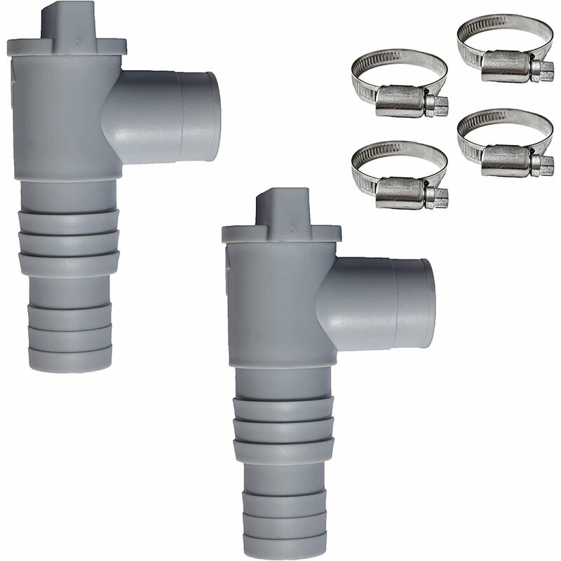 Vanne d'entretien/d'arrêt pour Piscine avec Raccord De Tuyau De 32mm, Robinet D'arrêt avec 2 Colliers De Serrage, Double Split Tuyau Valve Plunger