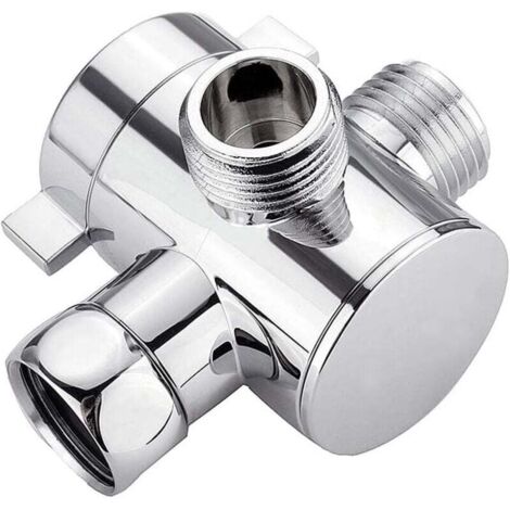 Vanne Dérivation Douche 3 Voies G1/2 Pouce Dérivateur Eau Multifonction Adaptateur Accessoires Pompe Salle de Bains