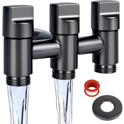 Vanne D'inversion D'eau À 3 Voies, Raccord Fileté 1/2 Pouce,Robinet Wc 3 Voies,Convient Pour Les Machines À Laver,Les Lave Vaisselle Et Les Toilettes Vanne De Commande De Changement D'eau