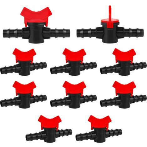 Vanne d'irrigation de tuyau, 10 pièces de vanne d'arrêt en plastique, accessoires de vanne d'arrêt en plastique, tuyau d'eau adapté à l'irrigation agricole de jardin de cour, contrôle de vanne d'eau