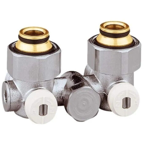 Vanne double en H monotube équerre pour radiateur avec Eurocône