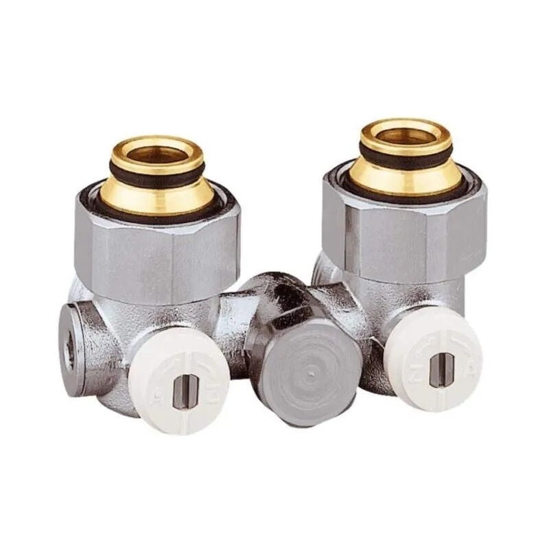 Thermador - Vanne double en h monotube équerre pour radiateur avec Eurocône