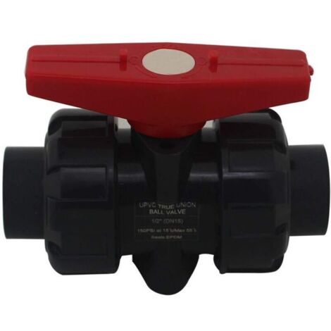 Vanne double union à coller diam 20 25 32 40 50 63 75 90 110mm vanne boisseau pvc robinet boisseau sphérique robinet a bille sphere pour piscine (Diamètre Interne 20mm)