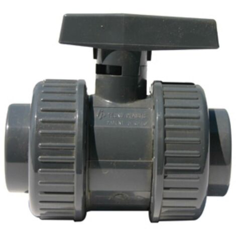 VANNE DOUBLE UNION POIGNEE GRISE PVC BVE FF 1/2'' RENSON