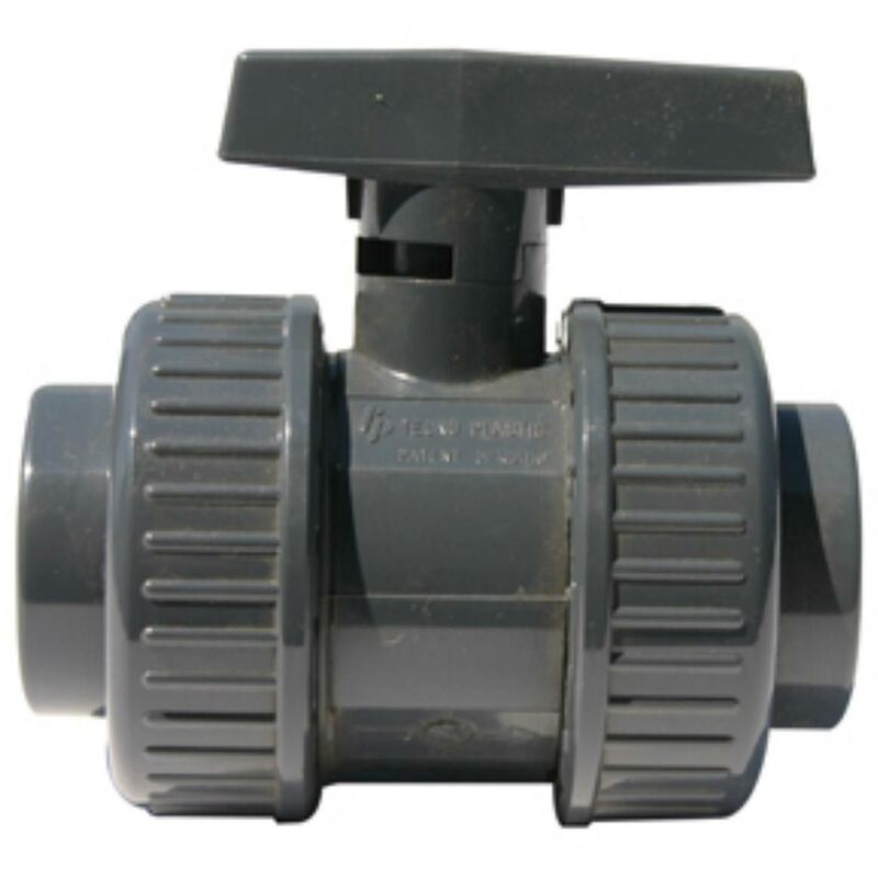 Renson - vanne double union poignee grise pvc bve ff 1''