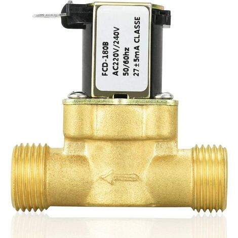 Vanne Électromagnétique Électrique Électrovanne Magnétique en Laiton Électrovanne 220v Normalement Fermé Électrovanne Electrique 1/2" AC 220V N/C℉ pour Contrôle de l'eau.