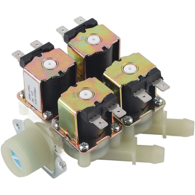 Eosnow - Vanne électromagnétique en plastique dc 12V DN20 G3/4 '1 en 4 sorties vanne de vidange d'eau normalement fermée