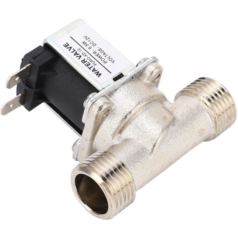 Vanne électromagnétique G1/2 pour fontaine, 12V DC, normalement fermée, raccord entrée/sortie eau