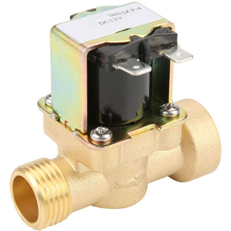 Vanne électrovanne eau DC 12V, laiton DN15 G1/2 normalement fermée à commande pilote