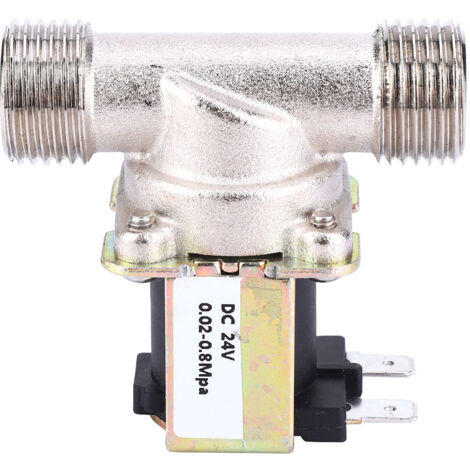 Vanne électrovanne laiton 24V DC G1/2 pour eau, normalement fermée