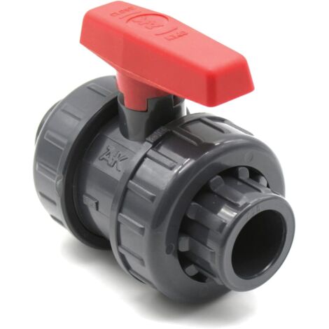 Vanne en PVC 40  colle pour robinet à double joint adaptée au connecteur de tuyau d'arrosage, à la pompe de piscine,