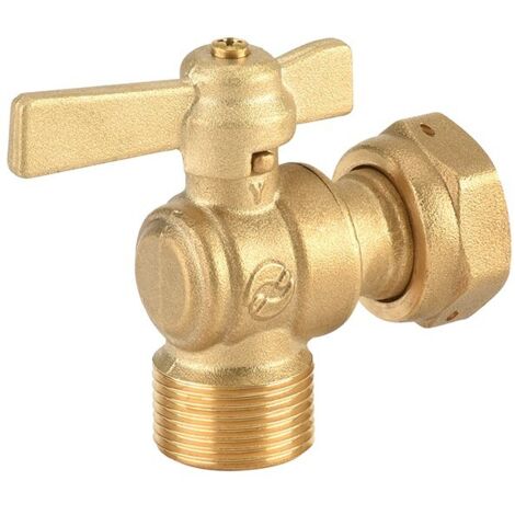 Vanne et robinet laiton - Robinet compteur équerre - écrou tournant - Manette laiton - MM 3/4''-1/2'' de Sferaco