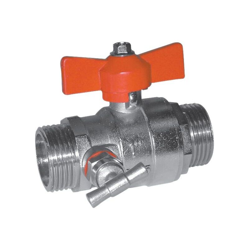 Vanne boisseau sphérique M/M papillon avec purge - Passage intégral PN32 20x27 - EZFITT