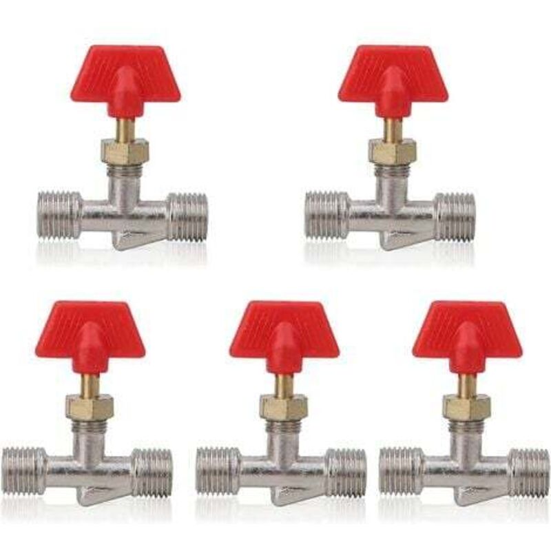 Mowze - Valve à aiguille 1/4in, 5 pièces Vanne à pointeau de compresseur d'air de rechange de structure de robinet à tournant sphérique à flotteur en