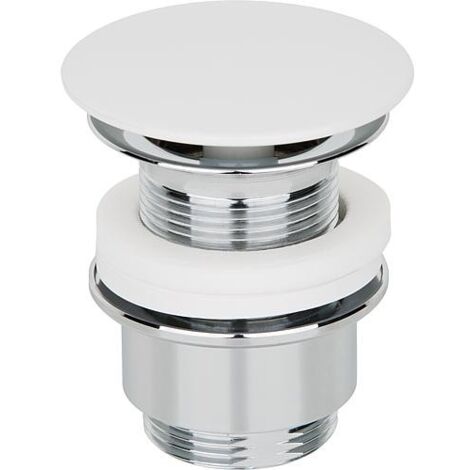 Vanne laiton chromée DN32 (11/4") avec plaque fixe laquée blanche 30-45mm