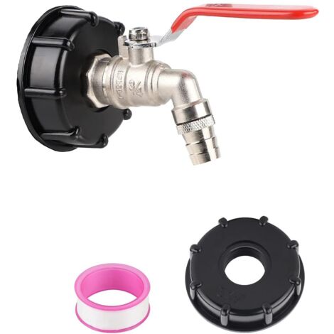 Vanne laiton + raccord S60x6 pour cuve  IBC + Ruban PTFE