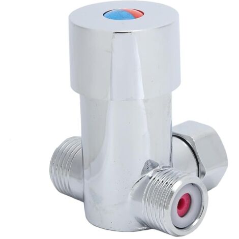 Vanne Mélangeur, Mitigeur Thermostatique 3 Voies Vanne Mélangeur Eau Chaude Froide Robinet Mitigeur Thermostatique, pour Lavabo Cuisine Salle de bain Toilette