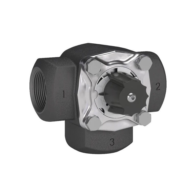 Vanne mélangeuse Thermador termomix fonte 3 voies taraudée 1''1/4 f corps en fonte pression maxi 10bar