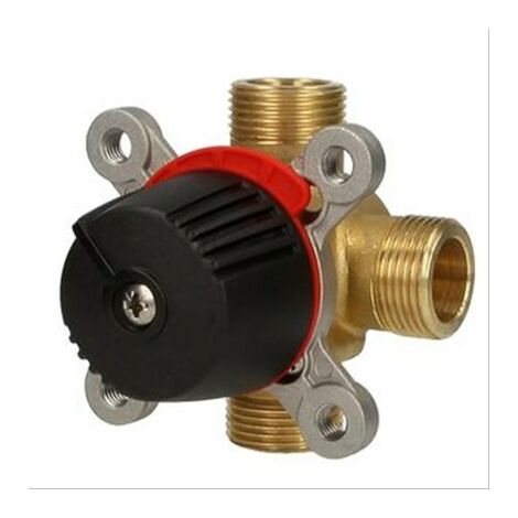 Vanne mélangeuse 4 voies Wipex laiton, M1'' - Diam20 - 4 Kvs
