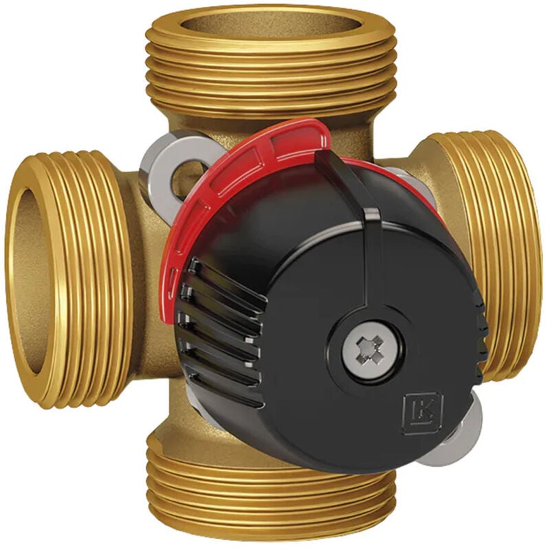 Vanne mélangeuse laiton 4 voies thermomix Kvs 10 - mâle 1'1/4 (33/42) Thermador